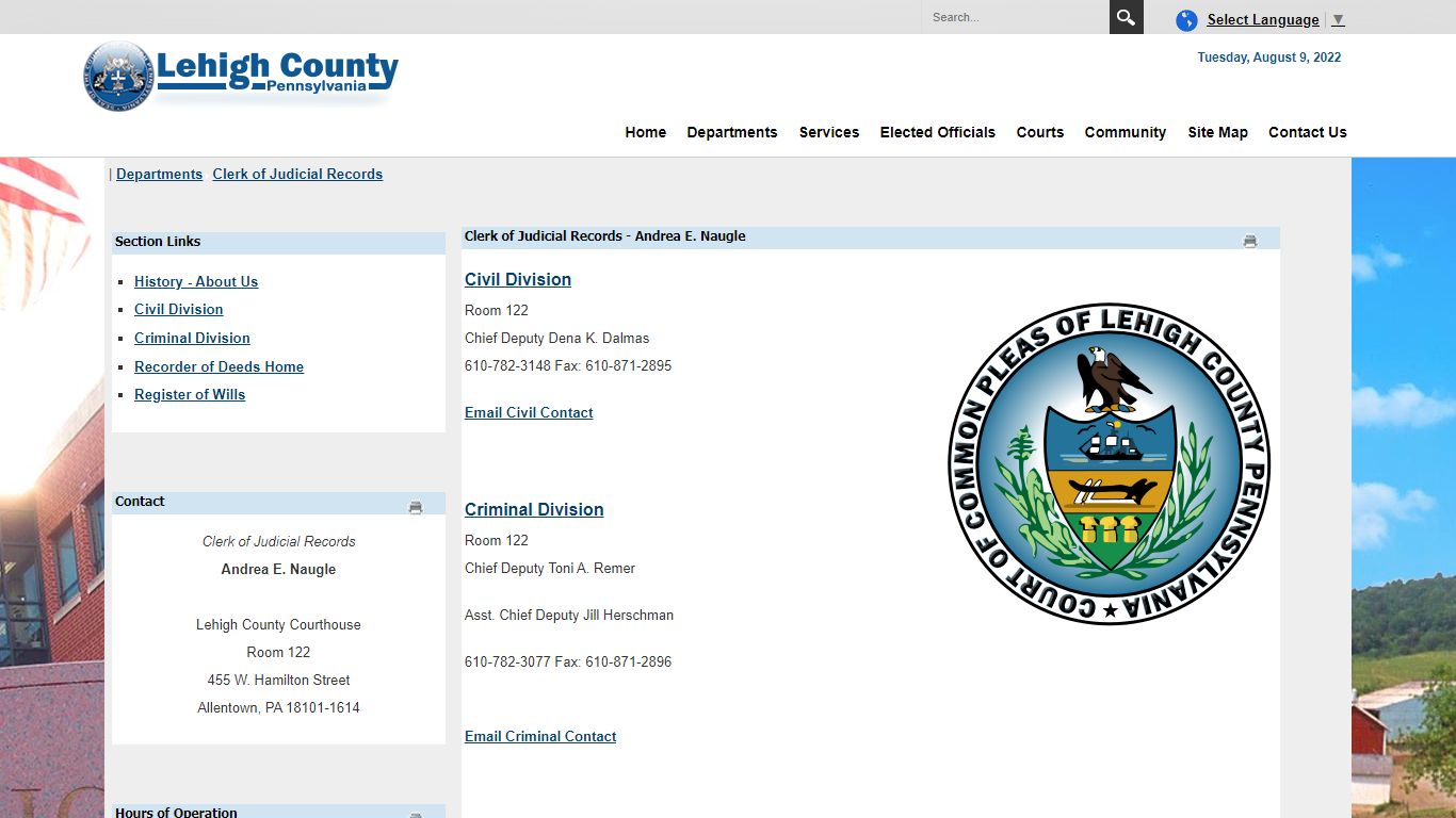 Clerk of Judicial Records - Lehigh County, Pennsylvania