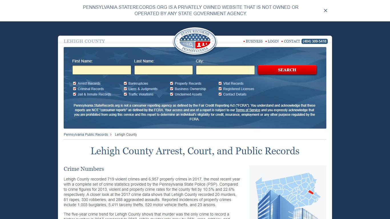 Lehigh County Arrest, Court, and Public Records