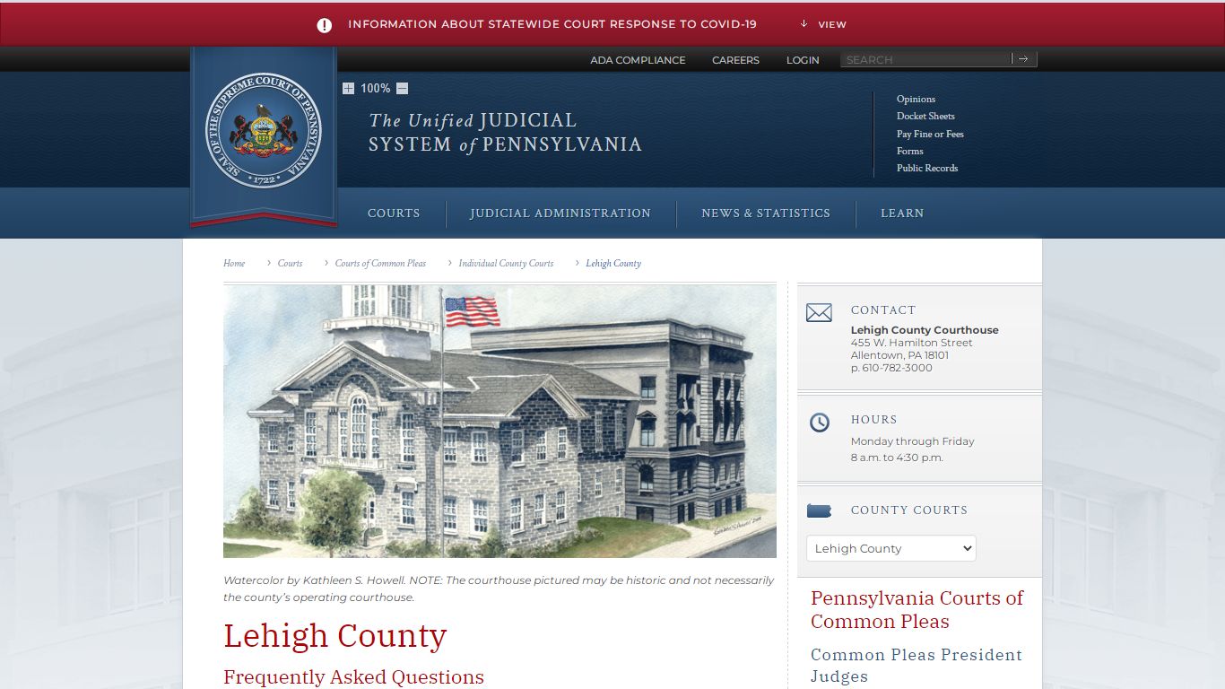 Lehigh County | Individual County Courts | Courts of ...